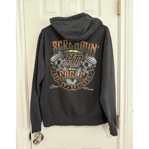 Harley-Davidson Screamin' Eagle Pullover Hoodie Sweatshirt, Gray